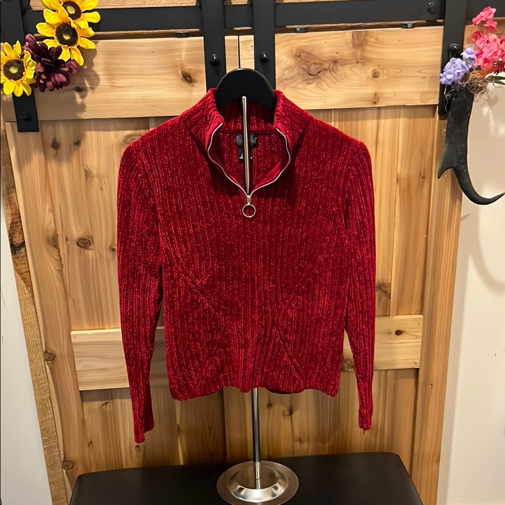 Rafaella Red Cowl Neck Sweater